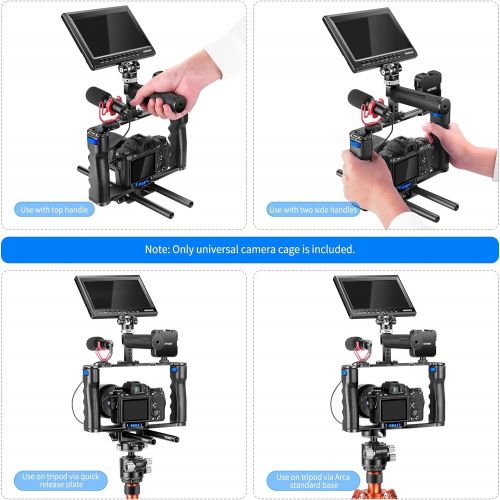 니워 Neewer Aluminum Alloy Film Movie Making Camera Video Cage for DSLR Cameras Such as Canon 5D mark II III 700D 650D 600D;Nikon D7200 D7100 D7000 D5200 D5100 D5000 Pentax Sony A7,A7II