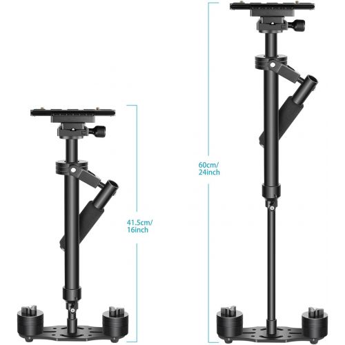 니워 Neewer Aluminium Alloy Hand-held Stabilizer, 60 cm with Quick-Release Plate, 1/4-Inch Screw, for Canon, Nikon, Sony and DSLR Camcorders, Max 3 Kg