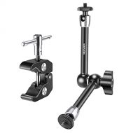 Neewer Super Clamp with 1/4 and 3/8 Thread and 9.8in/25cm Adjustable Magic Arm with Both 1/4-inch Thread Screw for Flash, LED Light, Microphone, Monitor, Load up to 4.4lb/2kg ? ST2
