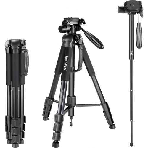 니워 Neewer Portable Aluminum Alloy Camera 2-in-1 Tripod Monopod Max. 70/177 cm with 3-Way Swivel Pan Head and Carrying Bag for DSLR,DV Video Camcorder