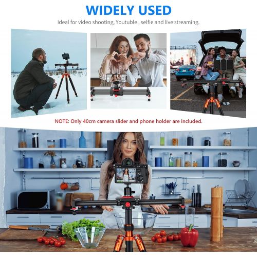 니워 Neewer Camera Slider Carbon Fiber Dolly Rail, 16/40cm with 4 Bearings, Compatible with 13 13 Pro 13 Pro Max 13 Mini & Android Cell Phones and Mirrorless Cameras, Load up to 2.2lbs/