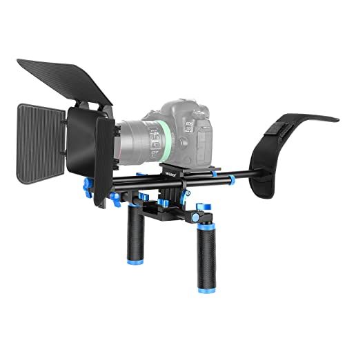 니워 Neewer Camera Shoulder Rig, Video Film Making System Kit for DSLR Camera and Camcorder with Shoulder Mount, 15mm Rod, Handgrip and Matte Box, Compatible with Canon/Nikon/Sony/Penta