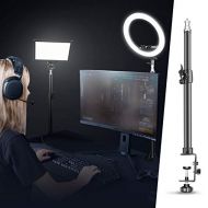 Neewer Tabletop Light Stand Clip Stand with 1/4inch Screw for Ring Light and LED Light, Aluminum Alloy, Adjustable 12.5-20.6 inches/32-52cm for Make Up, Live Streaming, Photo Video
