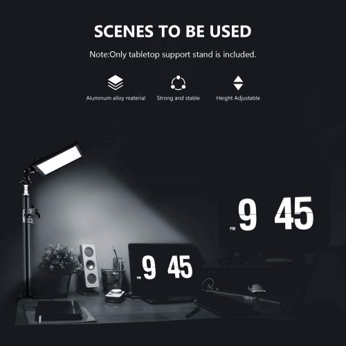 니워 Neewer Tabletop Light Stand Clip Stand with 1/4inch Screw for Ring Light and LED Light, Aluminum Alloy, Adjustable 12.5-20.6 inches/32-52cm for Make Up, Live Streaming, Photo Video