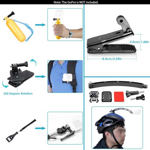 니워 Neewer 50 in 1 Action Camera Accessory Kit Compatible with GoPro Hero10/9/8/7/6/5/4, GoPro Max, GoPro Fusion, Insta360, DJI Osmo Action/Action 2, AKASO, and more