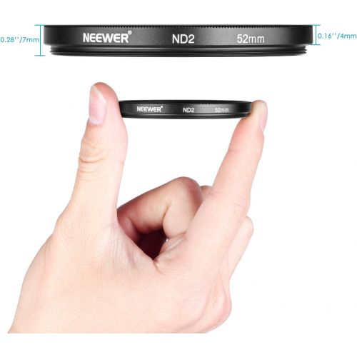 니워 Neewer ND2 / ND4 / ND8 / ND16 Neutral-Density Filter, (52?mm) and Accessory Kit for Nikon D3300, D3100, D3000, D5300, D5200, D5100, D5000, D7000, D7100, DSLR, Lens Pen, Filter Bag