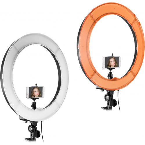 니워 Neewer Ring Light Kit:18/48cm Outer 55W 5500K Dimmable LED Ring Light, Light Stand, Carrying Bag for Camera,Smartphone,YouTube,TikTok,Self-Portrait Shooting, Black, Model:10088612