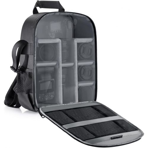 니워 Neewer Camera Bag Water Resistant Shockproof Partition 11.8x5.5x14.6 in /30x14x37 cm Protection Backpack for SLR, DSLR, Mirrorless Camera, Lens, Battery, and Other Accessories (Gra