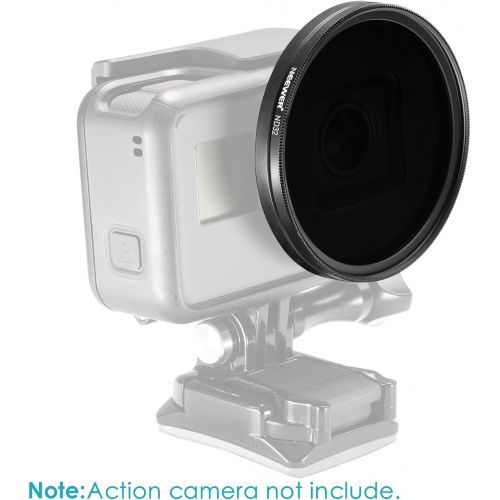 니워 Neewer Camera Lens Filter Kit compatible with gopro Hero 5/6/7: (4)Neutral Density ND Filter(ND4/ND8/ND16/ND32), (1)UV Filter, (1)CPL Filter, (2)Lens Cap, (2)Lens Adapter Ring