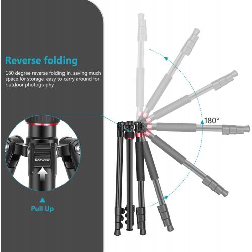 니워 Neewer 2-in-1 Aluminum Alloy Camera Tripod Monopod 71.2/181 cm with 1/4 and 3/8 inch Screws Fluid Drag Pan Head and Carry Bag for Nikon Canon DSLR Cameras Video Camcorders Load up