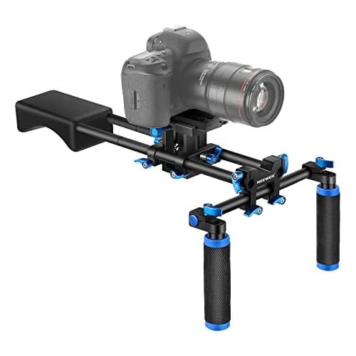 니워 Neewer Camera Shoulder Rig, Video Film Making System Kit for DSLR Camera and Camcorder with Soft Rubber Shoulder Pad and Dual Hand Grips, Compatible with Canon/Nikon/Sony/Pentax/Fu