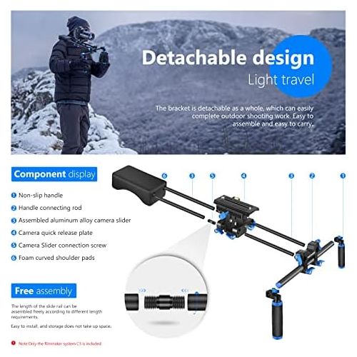 니워 Neewer Camera Shoulder Rig, Video Film Making System Kit for DSLR Camera and Camcorder with Soft Rubber Shoulder Pad and Dual Hand Grips, Compatible with Canon/Nikon/Sony/Pentax/Fu