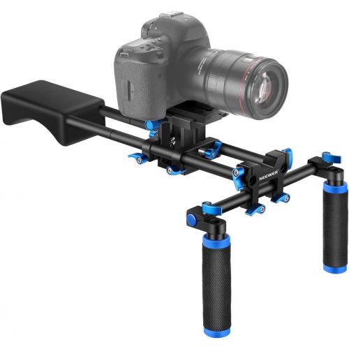 니워 Neewer Camera Shoulder Rig, Video Film Making System Kit for DSLR Camera and Camcorder with Soft Rubber Shoulder Pad and Dual Hand Grips, Compatible with Canon/Nikon/Sony/Pentax/Fu