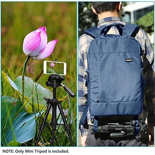 니워 Neewer Mini Travel Tabletop Camera Tripod 24 inches/62 centimeters, Portable Aluminum with 3-Way Swivel Pan Head for DSLR Camera,Smartphones,DV Video up to 6.6 pounds/3 Kilograms (