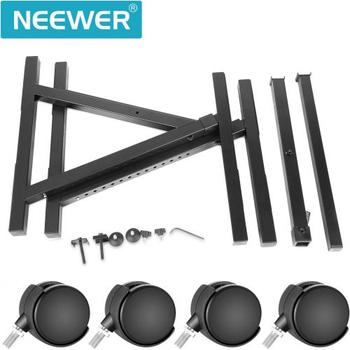 니워 Neewer Heavy Duty Z-Style Keyboard Piano Stand with Swivel Casters in Adjustable Height 25.5-37.5 inches/65-95.5 centimeters and Width 24.4-40.9 inches/62-104 centimeters for Elect