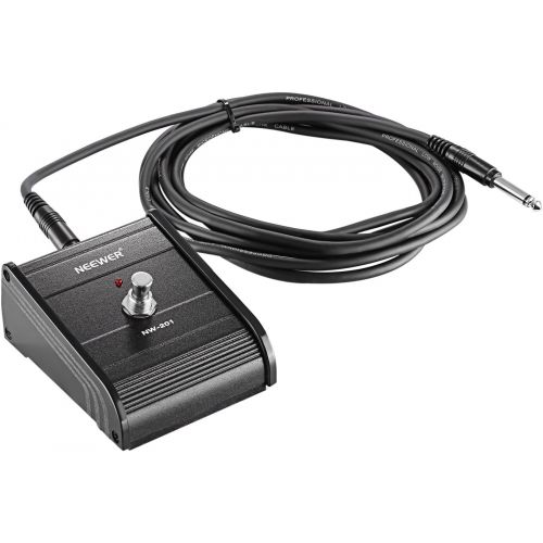 니워 Neewer 1-Button Footswitch with 1/4” Mono Male to Male Cable, Ideal for Guitar Bass Amplifiers