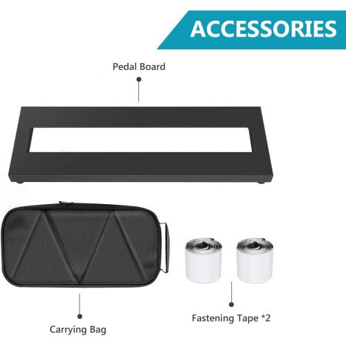 니워 Neewer Small Alloy Pedal Board with Durable Carry Bag and Fastening Tape, 38x12.5 Centimeters/ 15x5 Inches Lightweight Board for Guitar Effect Pedals