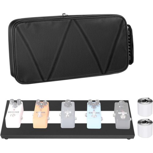 니워 Neewer Small Alloy Pedal Board with Durable Carry Bag and Fastening Tape, 38x12.5 Centimeters/ 15x5 Inches Lightweight Board for Guitar Effect Pedals