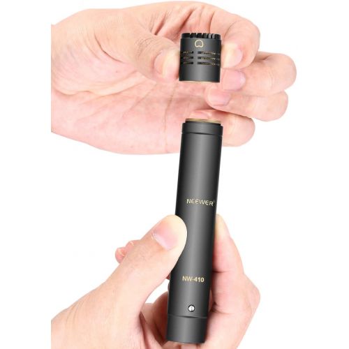 니워 [아마존베스트]Neewer 2-Pack Pencil Stick Condenser Microphone with Interchangeable Omni, Cardioid and Super Cardioid Capsules, Foam Windscreens, Mic Clip and Portable Carrying Case for Acoustic