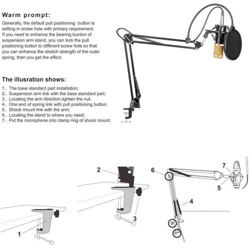 니워 [아마존베스트]Neewer NW-800 Professional Studio Broadcasting Recording Condenser Microphone & NW-35 Adjustable Recording Microphone Suspension Scissor Arm Stand