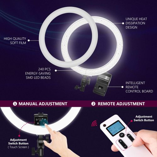 니워 [아마존베스트]Neewer Advanced 16-inch LED Ring Light Support Manual Touch Control with LCD Screen, Remote and Multiple Lights Control, 3200-5600K, Stand Included for Makeup YouTube Video Blogger