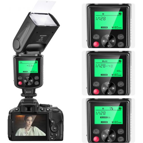 니워 [아마존베스트]Neewer 750II TTL Flash Kit for Nikon D7200 D7100 D7000 D5500 D5300 D5200 D5100 D5000 D3300 D3200 D3100 D3000 D700 D600 D500 D90 D80 D70 D60 D50 Cameras with Wireless Trigger，Color