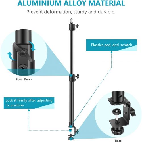 니워 [아마존베스트]Neewer Tabletop Light Stand Clip Stand with 1/4inch Screw for Ring Light and LED Light, Aluminum Alloy, 5kg/11 Lbs Load Capacity, Adjustable 21.6-47.2inches/55-120CM for Live Strea