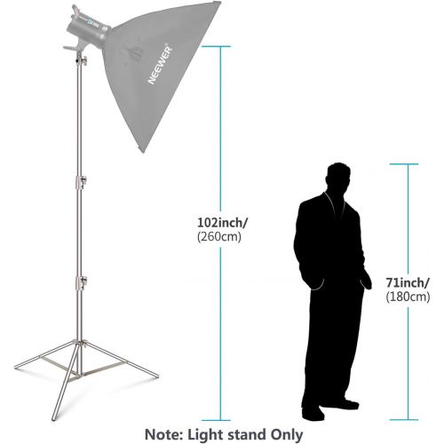 니워 [아마존베스트]Neewer Stainless Steel Light Stand 102 inches/260 centimeters Heavy Duty with 1/4-inch to 3/8-inch Universal Adapter for Studio Softbox, Monolight and Other Photographic Equipment