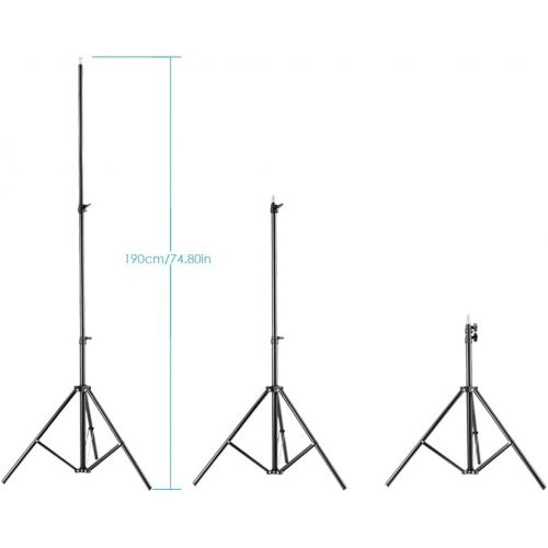 니워 [아마존베스트]Neewer Photo Studio Alluminum Alloy Light Stand 29.1-74.8 inches/74-190 Centimeters Foldable and Reflector Holder Arm 39.7 inches/101 Centimeters Retractable Telescopic Crossbar wi