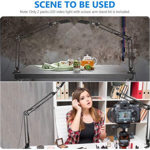 니워 [아마존베스트]Neewer Video Conference Lighting Kit for Zoom Call Meeting/Remote Working/Self Broadcasting/YouTube Video/Live Streaming: 2-Pack Dimmable 5600K LED Video Light with Scissor Arm Sta