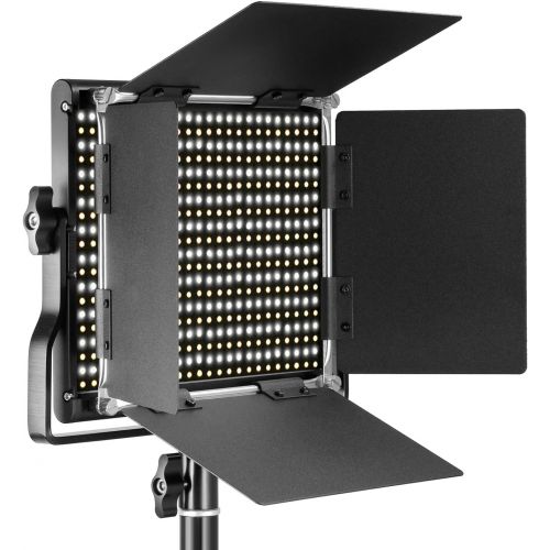 니워 [아마존베스트]Neewer Professional Metal Bi-Color LED Video Light for Studio, YouTube, Product Photography, Video Shooting, Durable Metal Frame, Dimmable 660 Beads, with U Bracket and Barndoor, 3