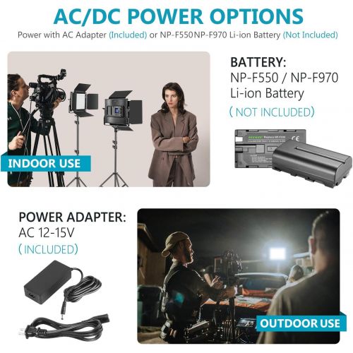 니워 [아마존베스트]Neewer 2 Packs Advanced 2.4G 660 LED Video Light Photography Lighting Kit, Dimmable Bi-Color LED Panel with LCD Screen, 2.4G Wireless Remote and Light Stand for Portrait Product Ph