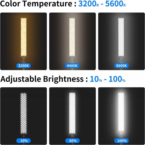 니워 [아마존베스트]Neewer 2 Packs 210 LED Video Light Photography LED Lighting Kit, Dimmable 3200-5600K Light with Stand, Infrared Remote Control, Color Filters(Red/Yellow/Blue) and Carry Bag (Batter