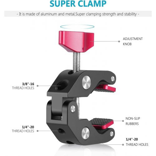 니워 [아마존베스트]Neewer Super Clamp Crab Pliers Clip with 5/8 Inches Conversion Screw All-Metal Design for DSLR Rig Cameras/Umbrellas/Cross Bars/Music Stand etc, Open Range 0.79 to 2.24 Inches/Load