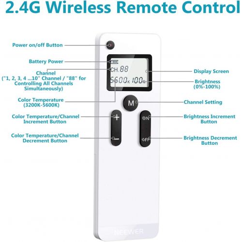 니워 [아마존베스트]Neewer RT-100 2.4G Wireless Remote for Neewer Advanced 2.4G 480/660 LED Video Light, RP-16/SRP18 LED Ring Light and NL250-C/512 Flexible LED Lighting Panel