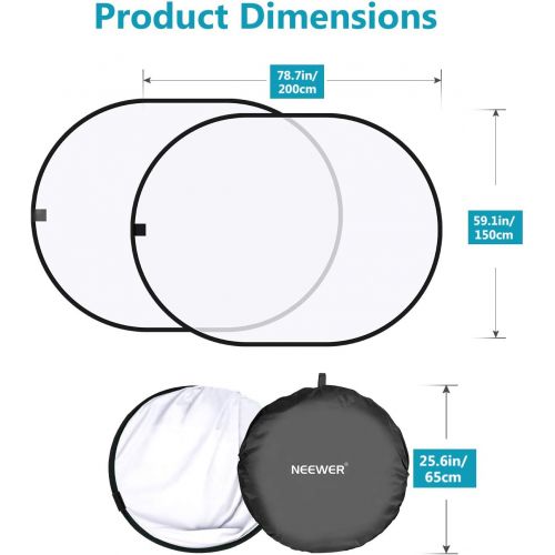 니워 [아마존베스트]Neewer Professional Lighting Studio 5x7 feet/150x200 cm Pop out Foldable Soft Diffuser Disc Panel Reflector with Carrying Case for Studio and Outdoor Portrait, Product Photography,