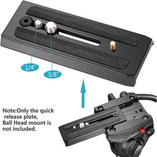 니워 [아마존베스트]Neewer 2-Pack Rapid Connect Quick Shoe Sliding Plate Camera Mounts with 1/4 inch and 3/8 inches Mounting Screws for Manfrotto 501HDV 503HDV 701HDV MH055M0-Q5
