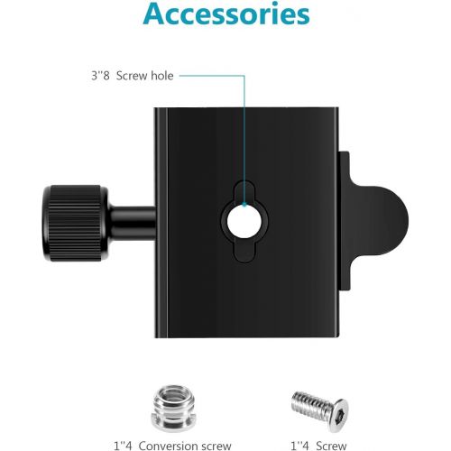 니워 [아마존베스트]Neewer Metal 60mm Quick Release Plate QR Clamp 3/8-inch with 1/4-inch Adapter and Bubble Level, Adjustable Lever Knob, Compatible with Arca-Swiss Standard for Tripod Ballhead