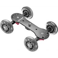 [아마존베스트]Neewer Scaled Camera Table Dolly Slider with 22 pounds/10 kilograms Load Capacity Skater Design Aluminum Rods Rotatable Rubber Wheels 1/4-inch 3/8-inch Screw Threads for DSLRs Vide