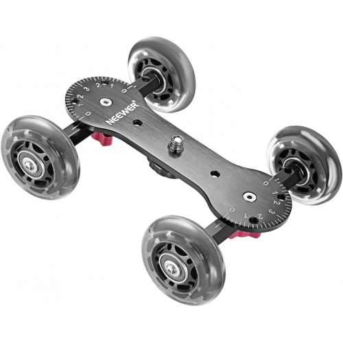 니워 [아마존베스트]Neewer Scaled Camera Table Dolly Slider with 22 pounds/10 kilograms Load Capacity Skater Design Aluminum Rods Rotatable Rubber Wheels 1/4-inch 3/8-inch Screw Threads for DSLRs Vide