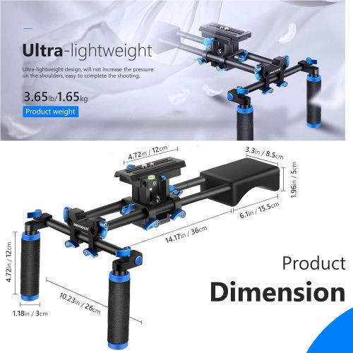 니워 [아마존베스트]Neewer Portable FilmMaker System With Camera/Camcorder Mount Slider, Soft Rubber Shoulder Pad and Dual-hand Handgrip For All DSLR Video Cameras and DV Camcorders