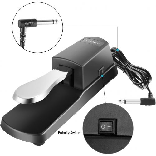 니워 [아마존베스트]Neewer Universal Piano-style Sustain Foot Pedal with Polarity Switch Design Compatible with Any Electronic Keyboard with 1/4 Input Jack