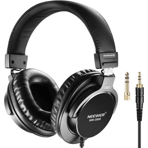 니워 [아마존베스트]Neewer NW-3000 Closed Studio Headphones, 10Hz-26kHz Lightweight Dynamic Headsets with 3 meters Cable, 3.5mm and 6.5mm Plugs, Low Noise for Appreciating Music, Watching Movies, Play