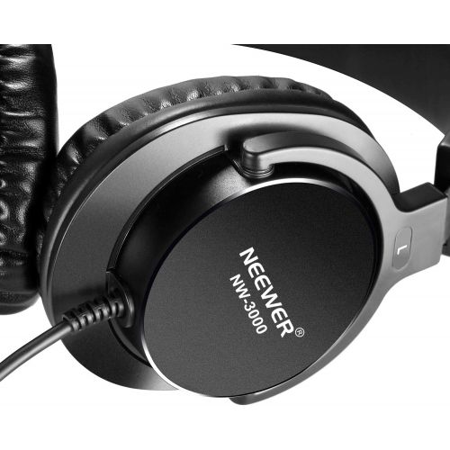 니워 [아마존베스트]Neewer NW-3000 Closed Studio Headphones, 10Hz-26kHz Lightweight Dynamic Headsets with 3 meters Cable, 3.5mm and 6.5mm Plugs, Low Noise for Appreciating Music, Watching Movies, Play