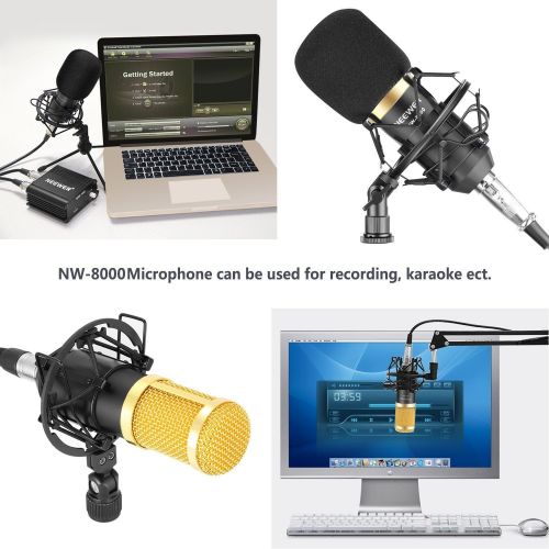 니워 [아마존베스트]Neewer Professional Studio Condenser Microphone and Adjustable Suspension Scissor Arm Stand (NW-8000)