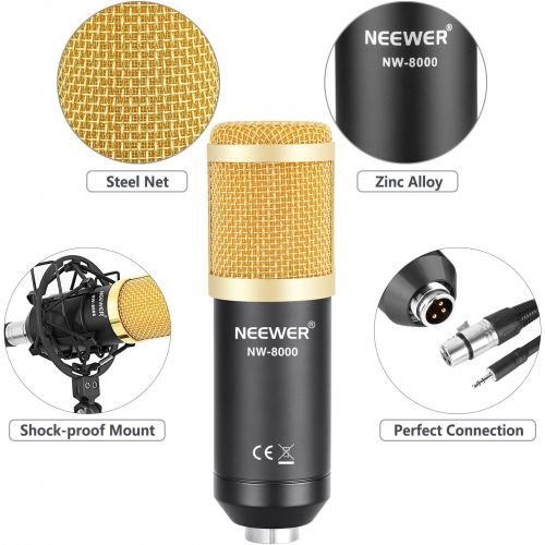 니워 [아마존베스트]Neewer Professional Studio Condenser Microphone and Adjustable Suspension Scissor Arm Stand (NW-8000)
