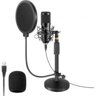 [아마존베스트]Neewer USB Microphone with Stand Kit - 192KHz/24Bit Plug&Play Cardioid PC Condenser Mic with Round Base Mic Stand, Pop Filter and Shock Mount for Computer, YouTube/Gaming Recording