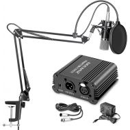 [아마존베스트]Neewer NW-700 Professional Condenser Microphone & NW-35 Suspension Boom Scissor Arm Stand with XLR Cable and Mounting Clamp & NW-3 Pop Filter & 48V Phantom Power Supply with Adapte