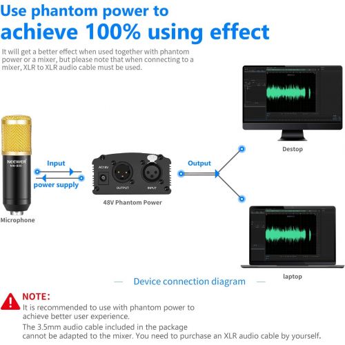 니워 [아마존베스트]Neewer NW-800 Professional Studio Broadcasting & Recording Microphone Set Including (1)NW-800 Professional Condenser Microphone + (1)Microphone Shock Mount + (1)Ball-type Anti-wind