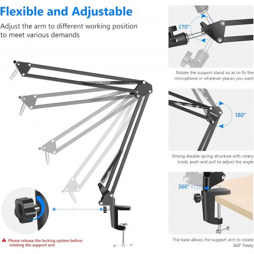 니워 [아마존베스트]Neewer NW-700 Pro Condenser Microphone and Monitor Headphones Kit with 48V Phantom Power Supply, NW-35 Boom Scissor Arm Stand, Shock Mount and Pop Filter for Home Studio Sound Reco